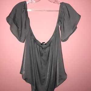 Blue-Grey off the shoulder top